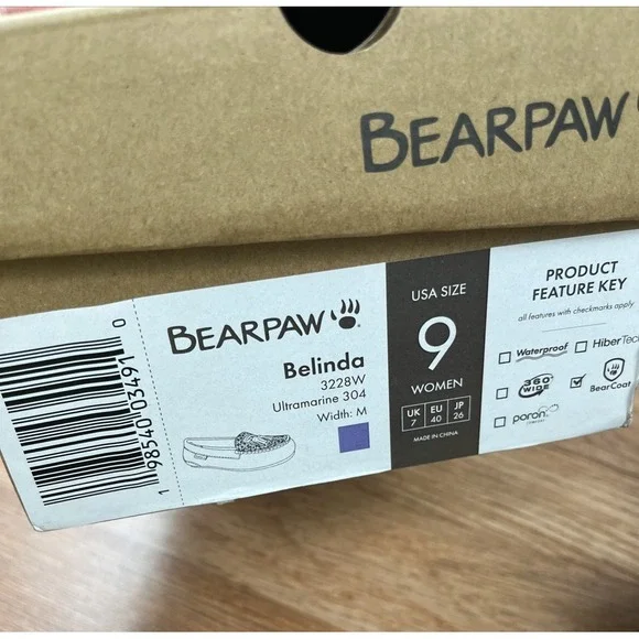 BEARPAW Belinda Waterproof Suede Moccasins Women's Size 9 Ultramarine NEW - Picture 2 of 12